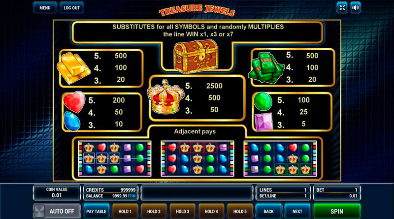 игровой автомат онлайн Treasure Jewels